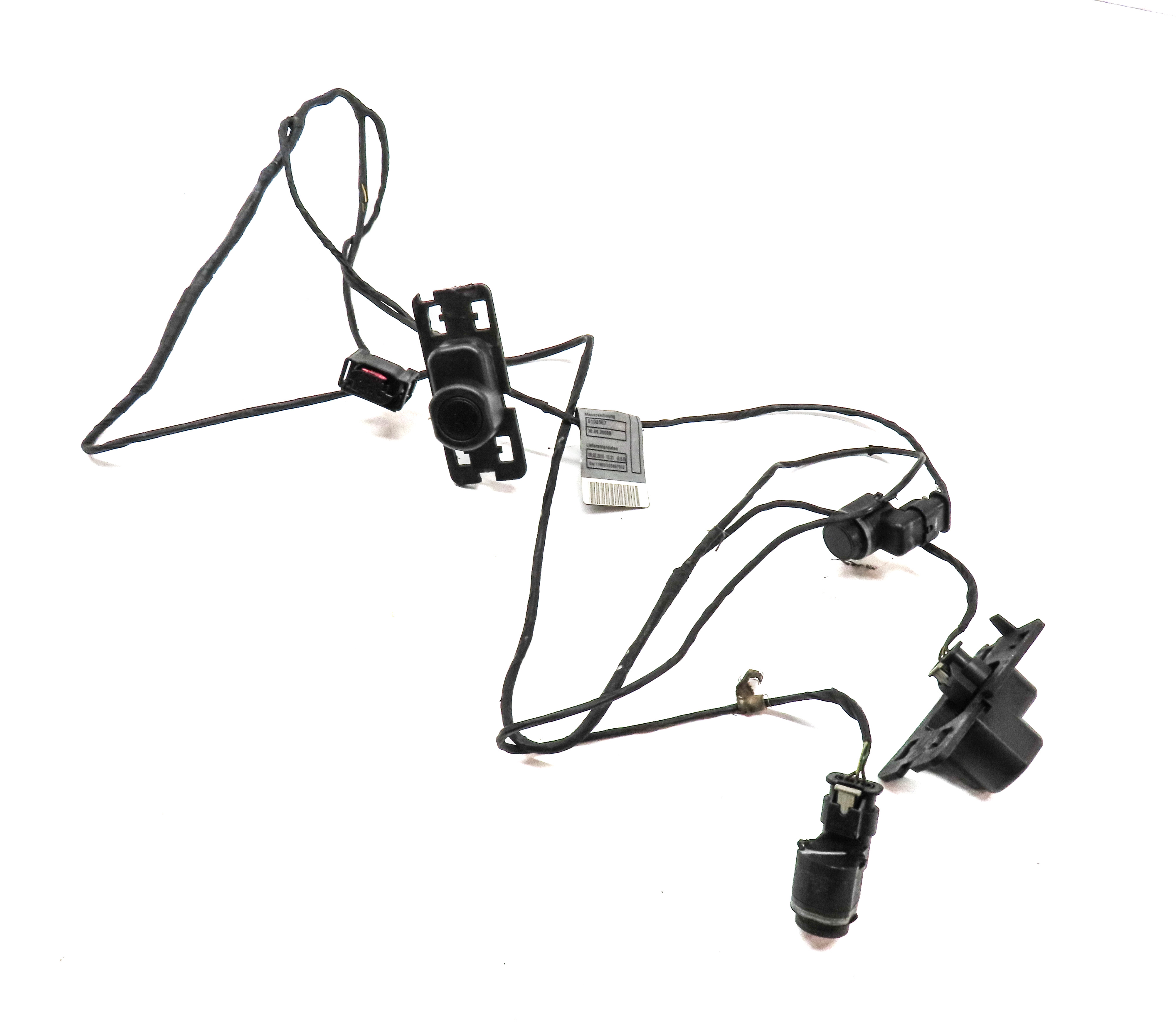 2010 BMW X5 (E70) FRONT PARK ASSIST PDC SENSOR SET4 (BLACK) w/ WIRE HARNESS — exact item pictured